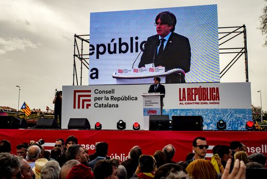Митинг сторонников Пучдемона в Перпиньяне