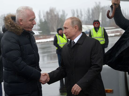 Рабочая поездка президента РФ В. Путина в Псковскую область