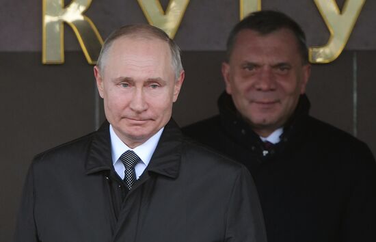 Рабочая поездка президента РФ В. Путина в Псковскую область