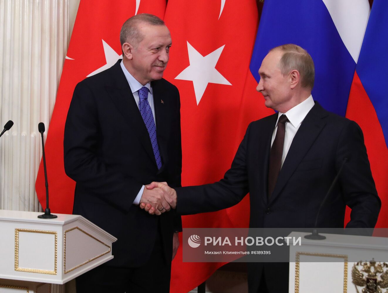 Президент РФ В. Путин встретился с президентом Турции Р. Эрдоганом