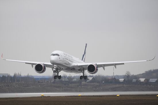 Встреча рейса "Аэрофлота" на Airbus A350