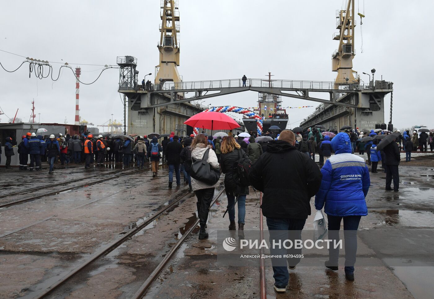 Спуск на воду корвета "Ретивый" в Санкт-Петербурге