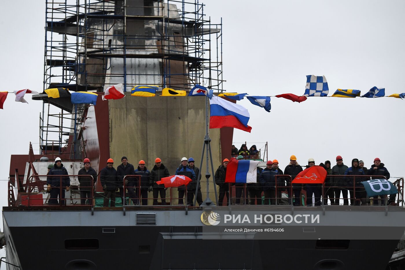 Спуск на воду корвета "Ретивый" в Санкт-Петербурге