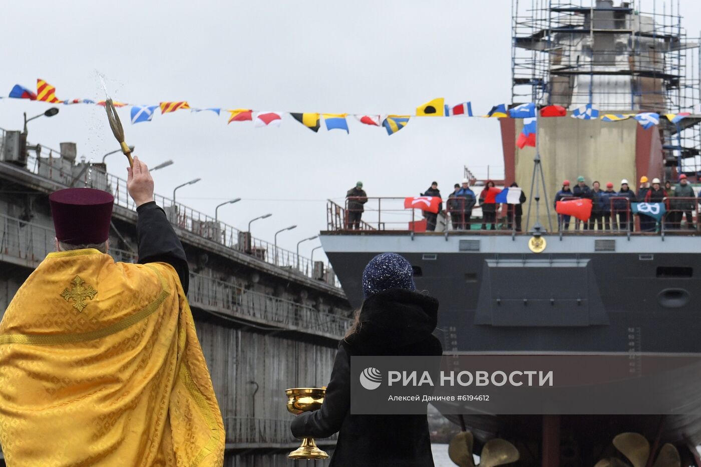 Спуск на воду корвета "Ретивый" в Санкт-Петербурге