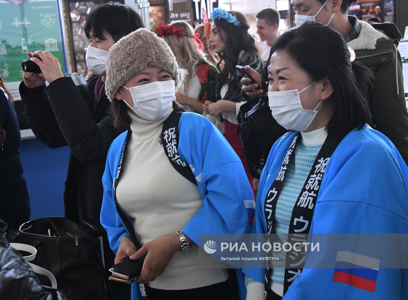 Встреча первого рейса японской компании ANA во Владивостоке