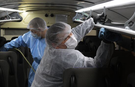 Санитарная обработка общественного транспорта в Санкт-Петербурге