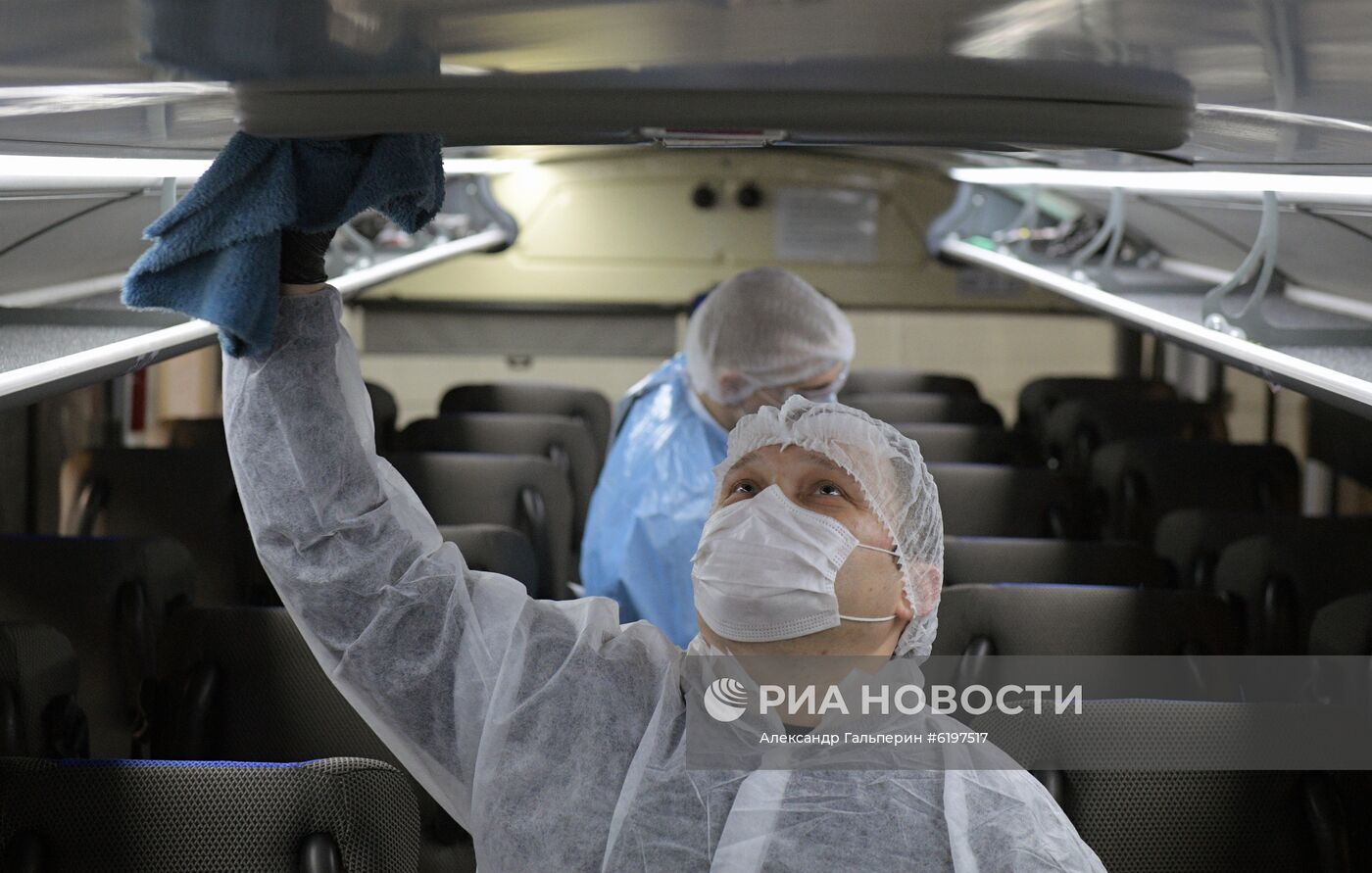 Санитарная обработка общественного транспорта в Санкт-Петербурге