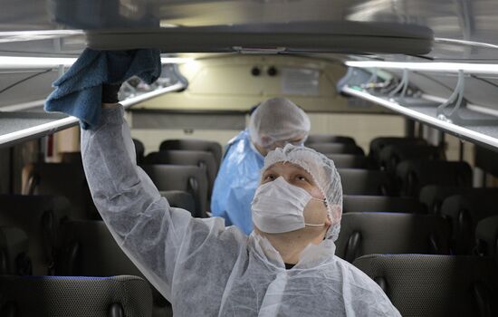 Санитарная обработка общественного транспорта в Санкт-Петербурге