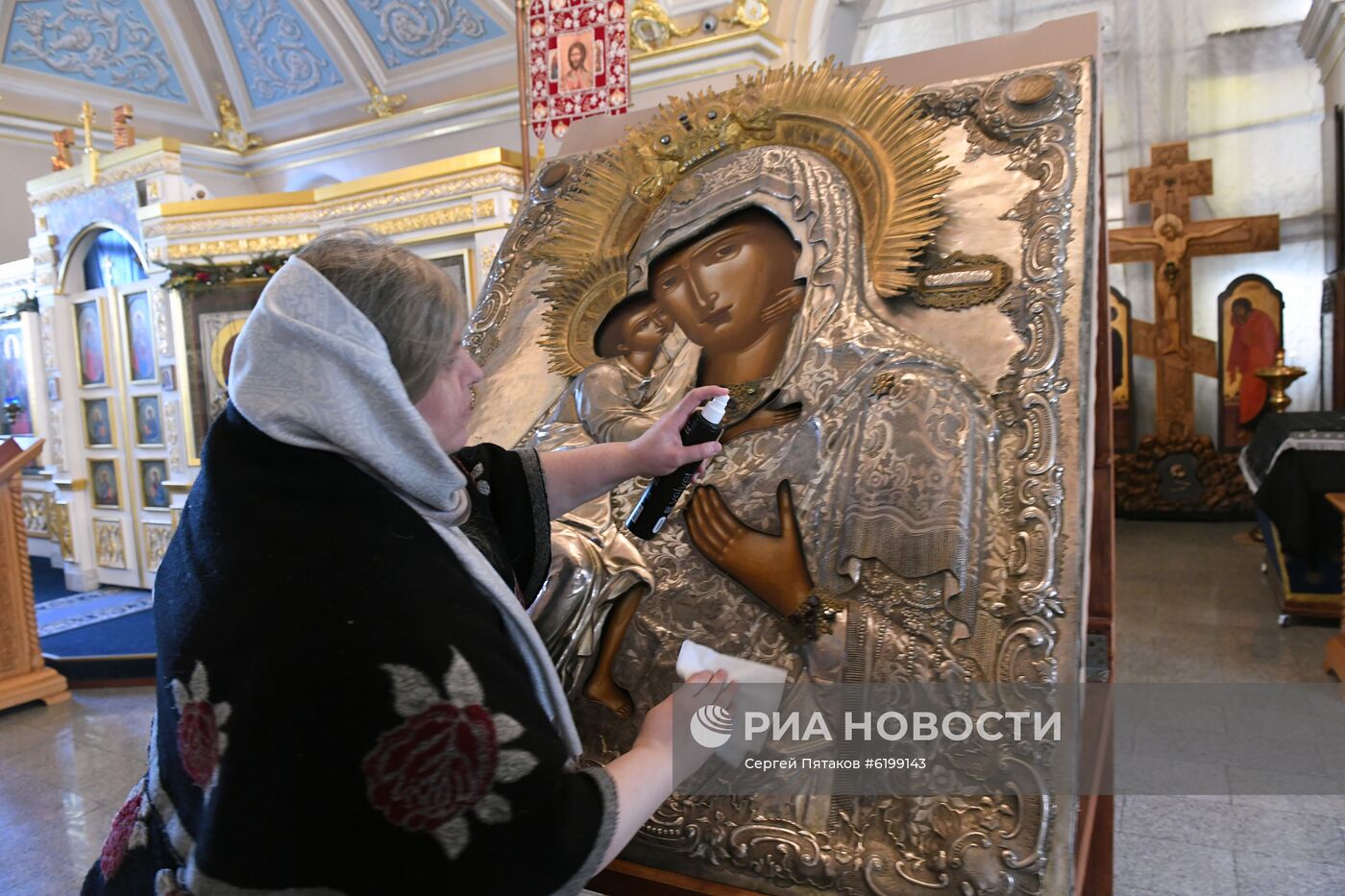 Меры по профилактике коронавируса в храме Святителя Алексия в Рогожской слободе