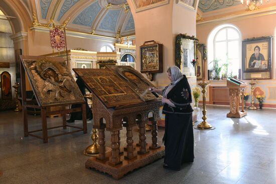 Меры по профилактике коронавируса в храме Святителя Алексия в Рогожской слободе 
