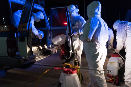 Дезинфекция больницы в Каракасе