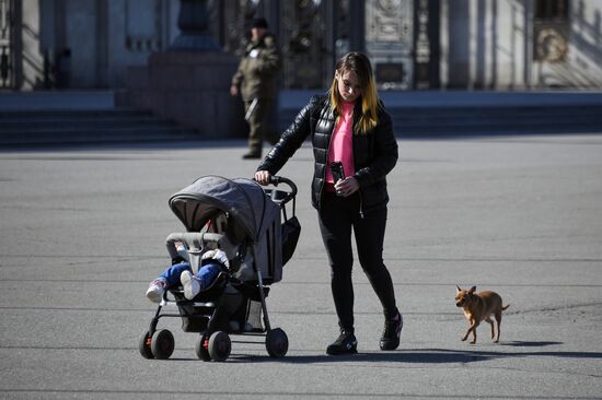 Теплая погода в Москве 