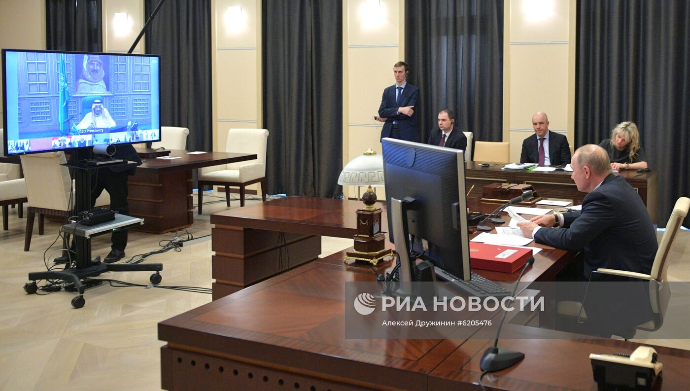 Президент РФ В. Путин принял участие в саммите лидеров "Большой двадцатки" по коронавирусу в режиме видеоконференции
