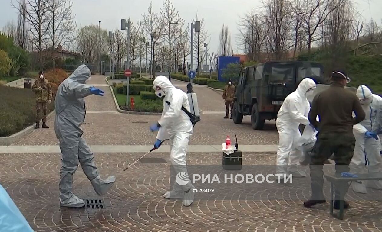 Российские военные специалисты провели рекогносцировку в лечебных учреждениях Бергамо