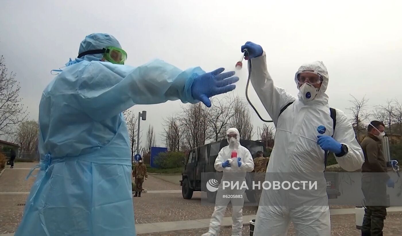 Российские военные специалисты провели рекогносцировку в лечебных учреждениях Бергамо