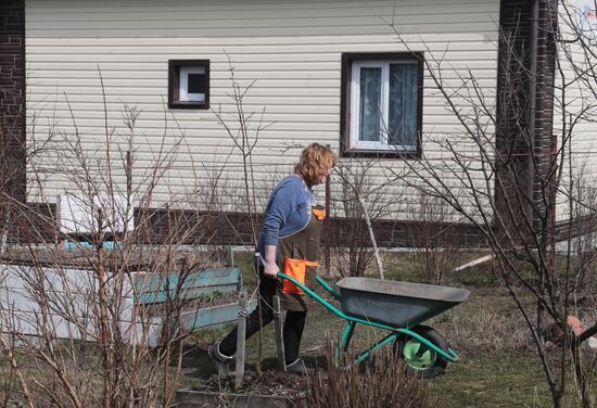 Городские жители на своих дачных участках