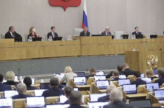 Пленарное заседание Госдумы РФ