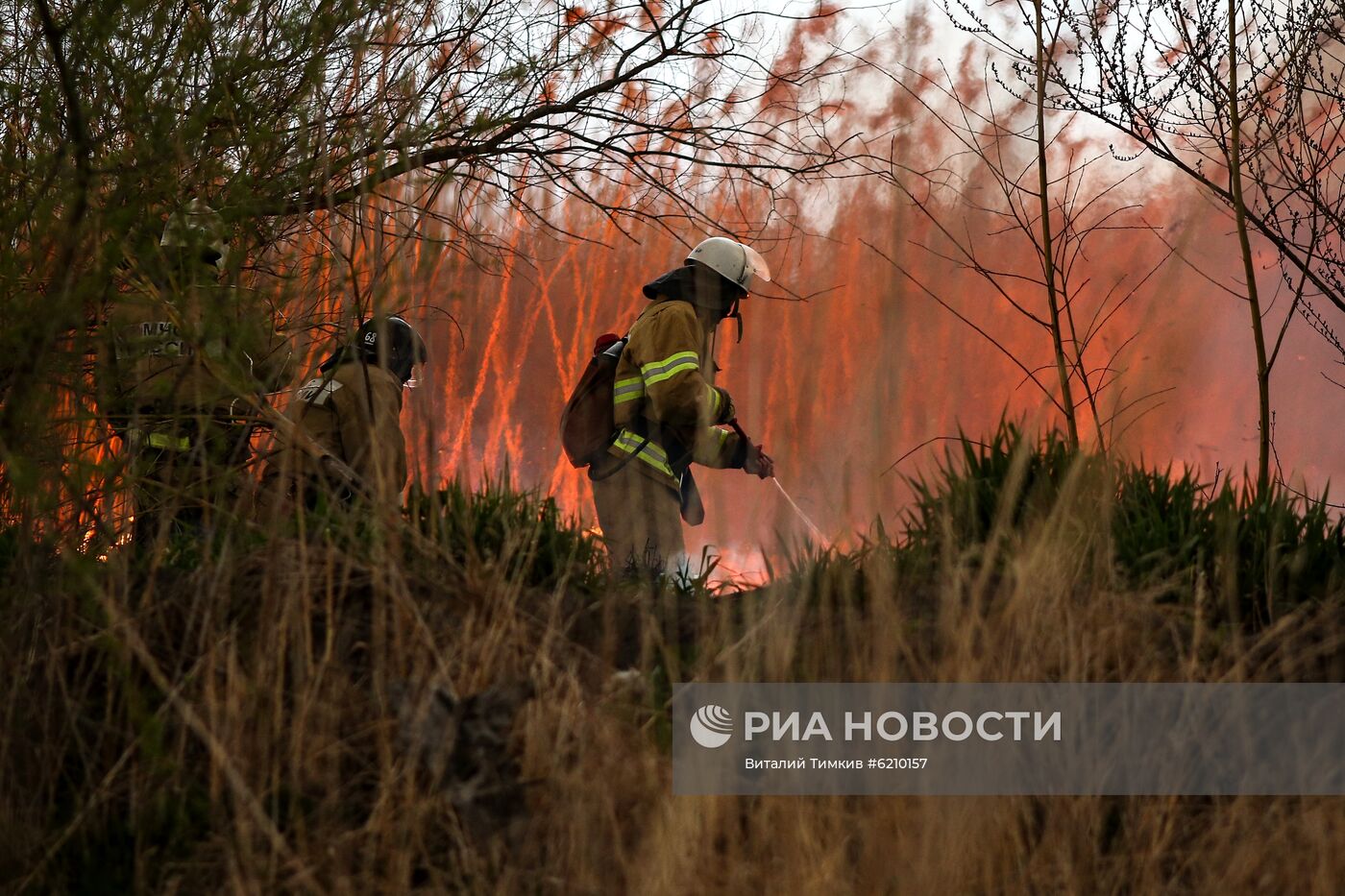 Возгорание камыша в Анапе