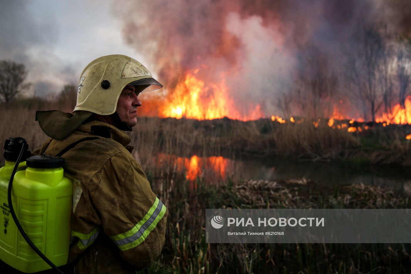 Возгорание камыша в Анапе