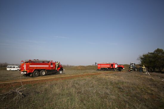 Тактико-специальные учения по тушению пожаров в Волгоградской области