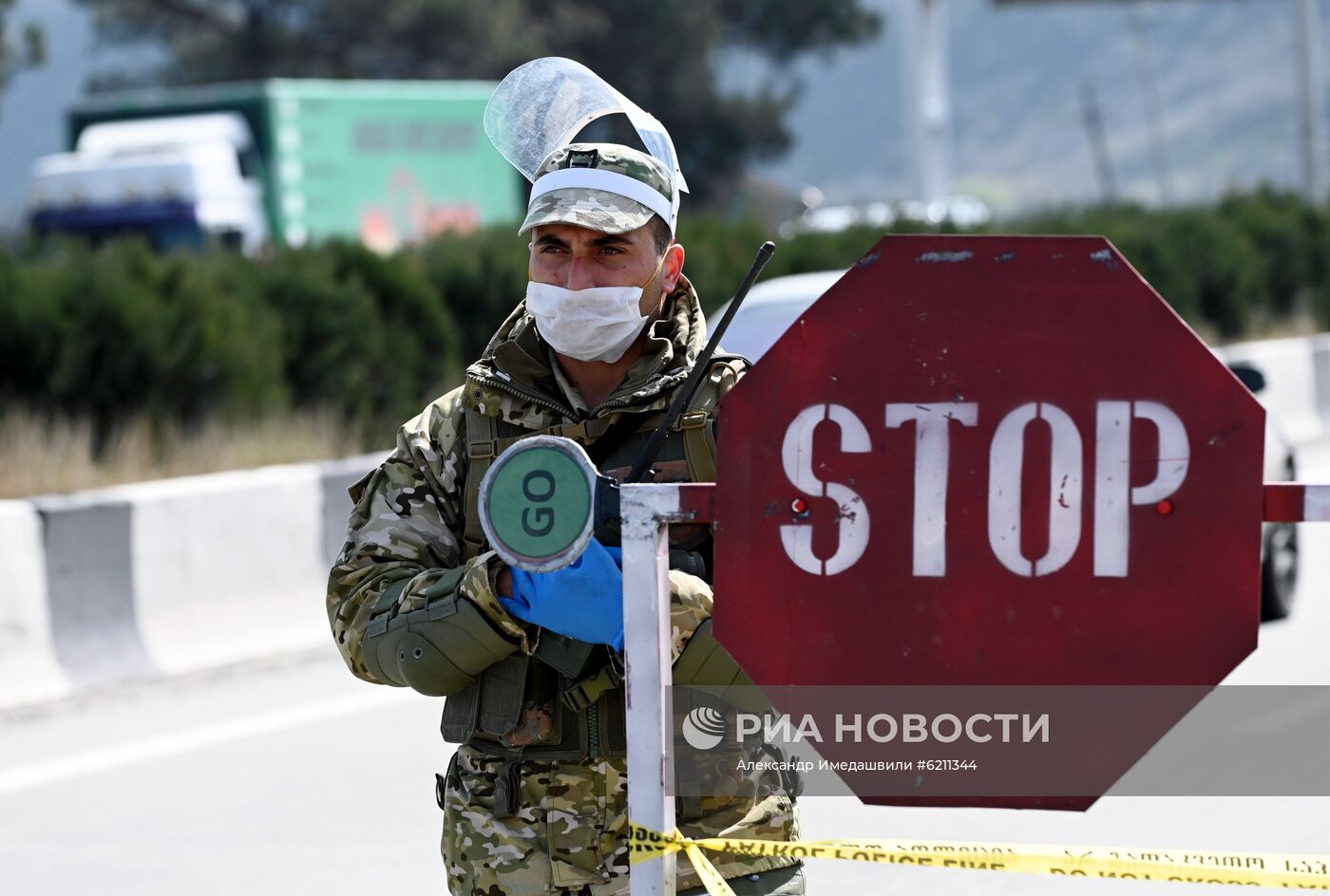 Блокпост на въезде в Тбилиси