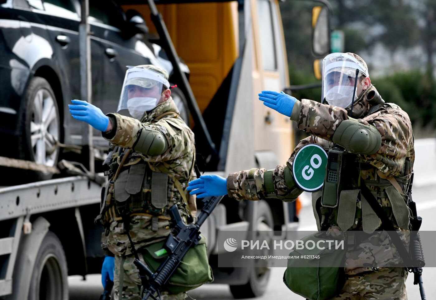 Блокпост на въезде в Тбилиси