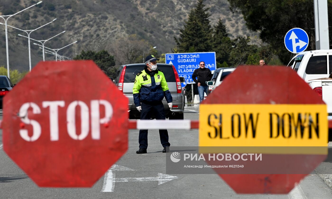 Блокпост на въезде в Тбилиси