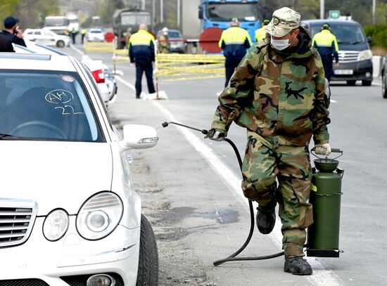 Блокпост на въезде в Тбилиси
