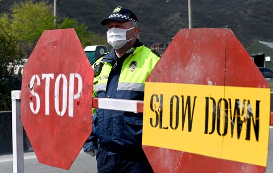 Блокпост на въезде в Тбилиси