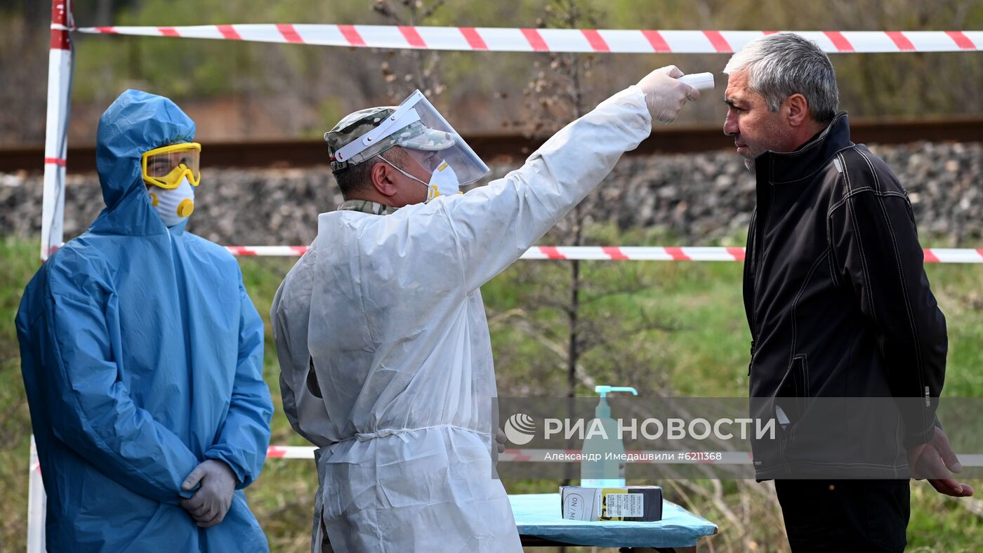 Блокпост на въезде в Тбилиси