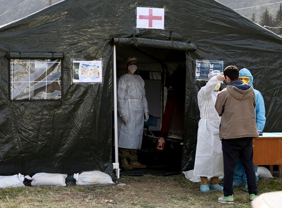 Блокпост на въезде в Тбилиси