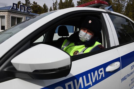 Работа сотрудников ГИБДД в Чите