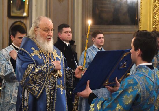 Патриаршее служение в Елоховском соборе 