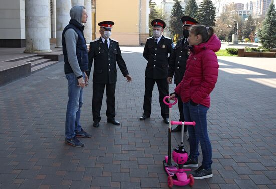 Казачьи патрули в Краснодаре