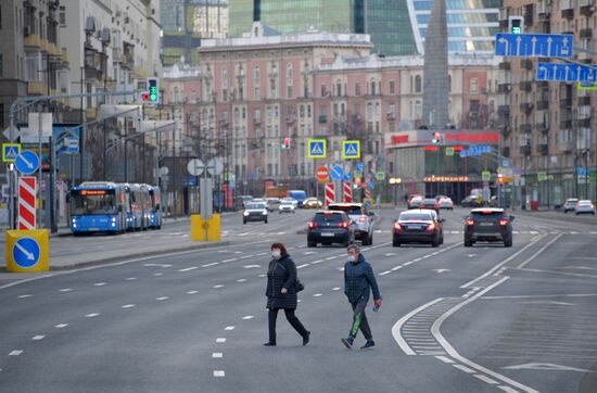 Москва во время режима самоизоляции жителей