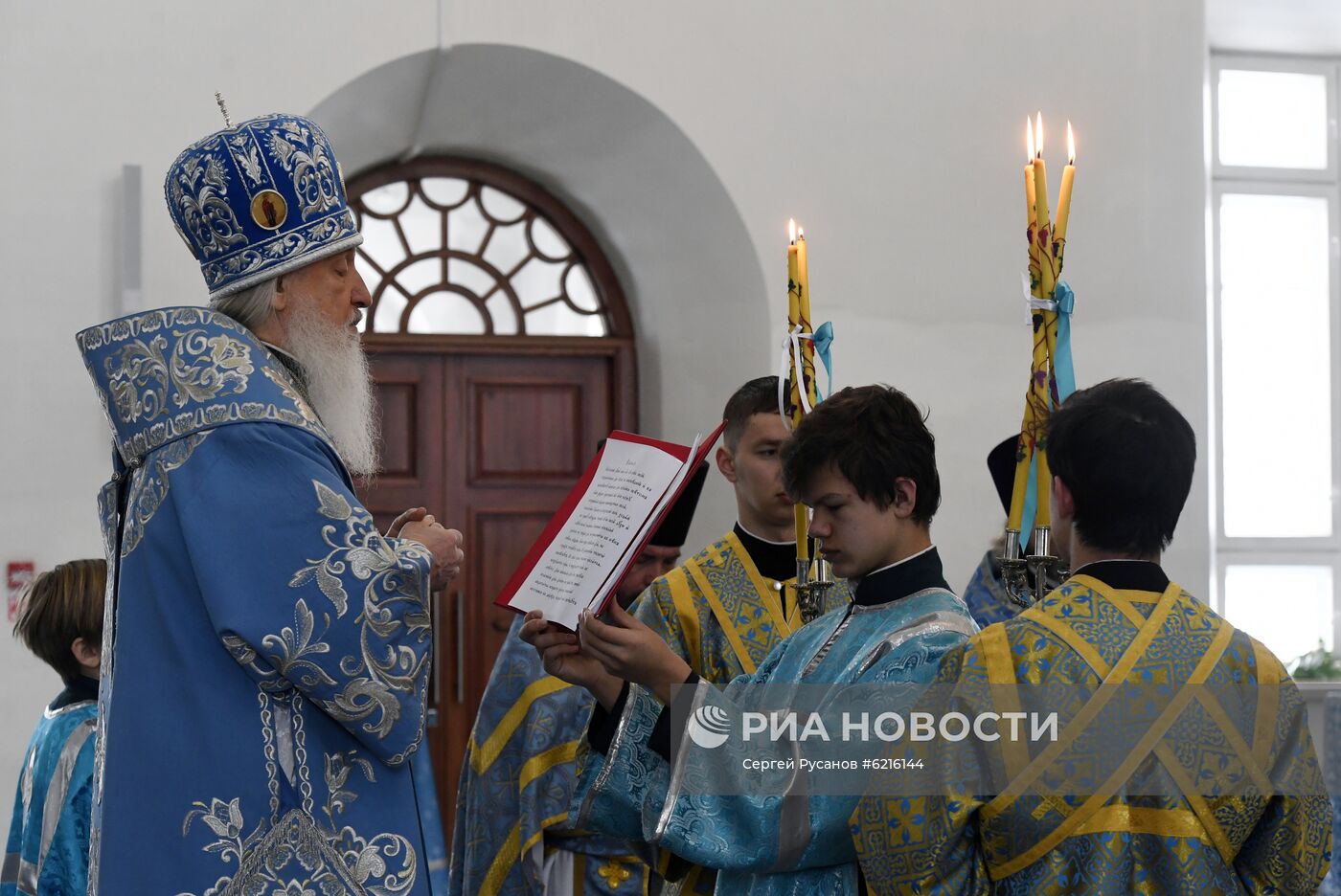 Молебен об избавлении от эпидемии коронавируса в Тюмени