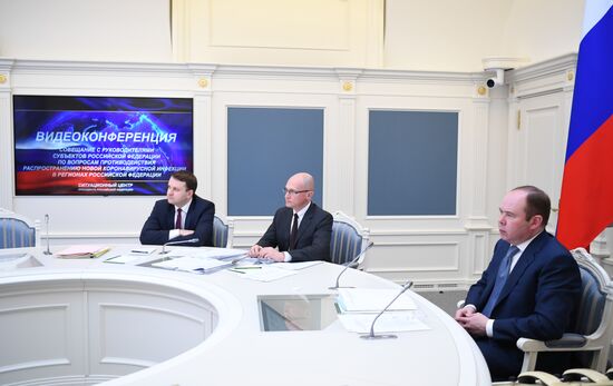 Президент РФ В. Путин в режиме видеоконференции провел совещание с руководителями субъектов РФ