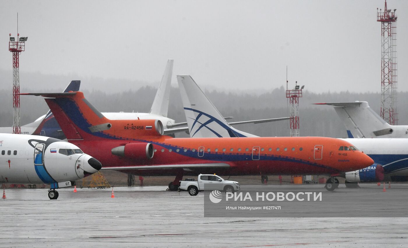 Аэропорт имени Хворостовского в Красноярске во время пандемии коронавируса