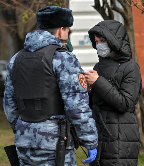 Работа сотрудников Росгвардии в период самоизоляции 