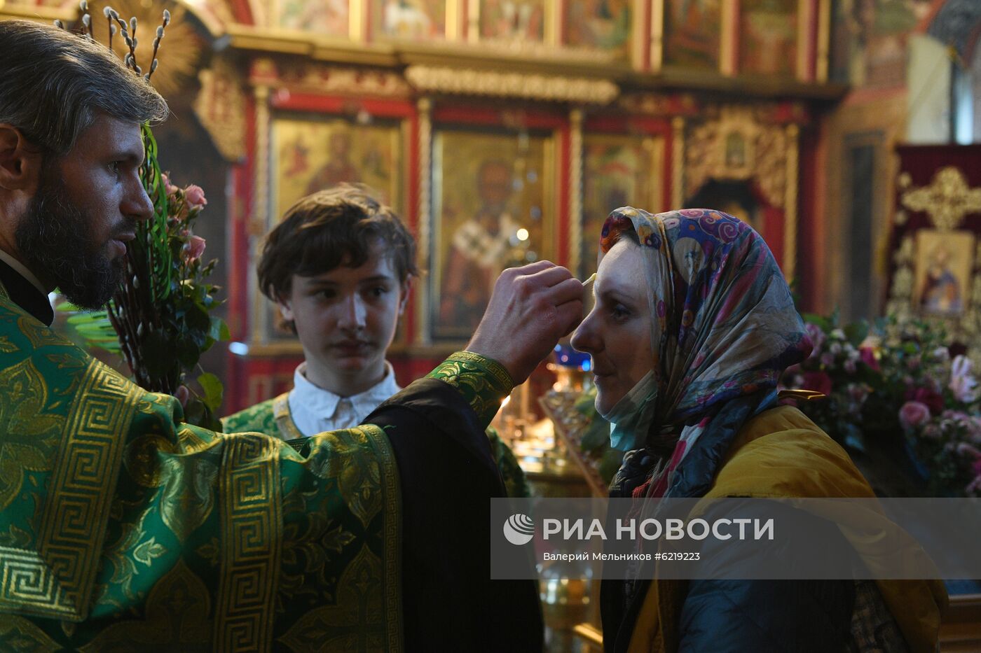 Освящение вербы в канун Вербного воскресенья