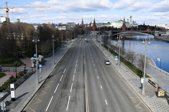 Москва во время режима самоизоляции жителей