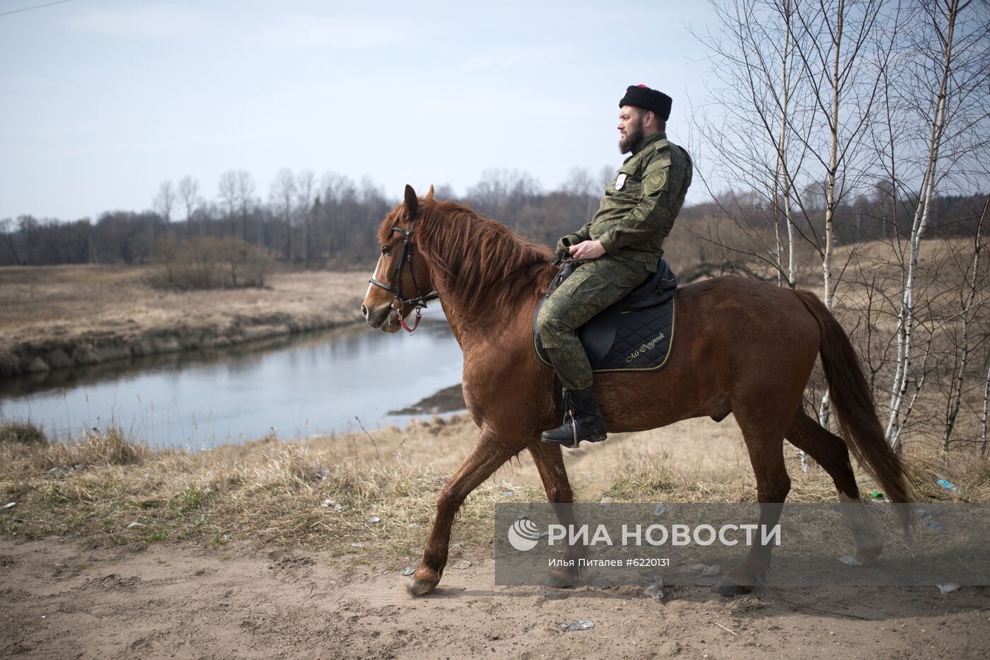 Патрулирование казаками улиц в Подмосковье