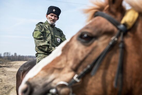 Патрулирование казаками улиц в Подмосковье