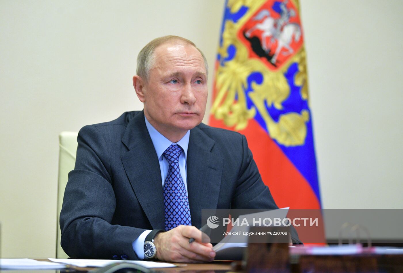 Президент РФ В. Путин принял участие во встрече глав ЕАЭС в формате видеоконференции