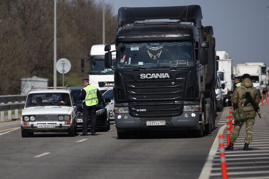 Блокпосты на въезде в Краснодар