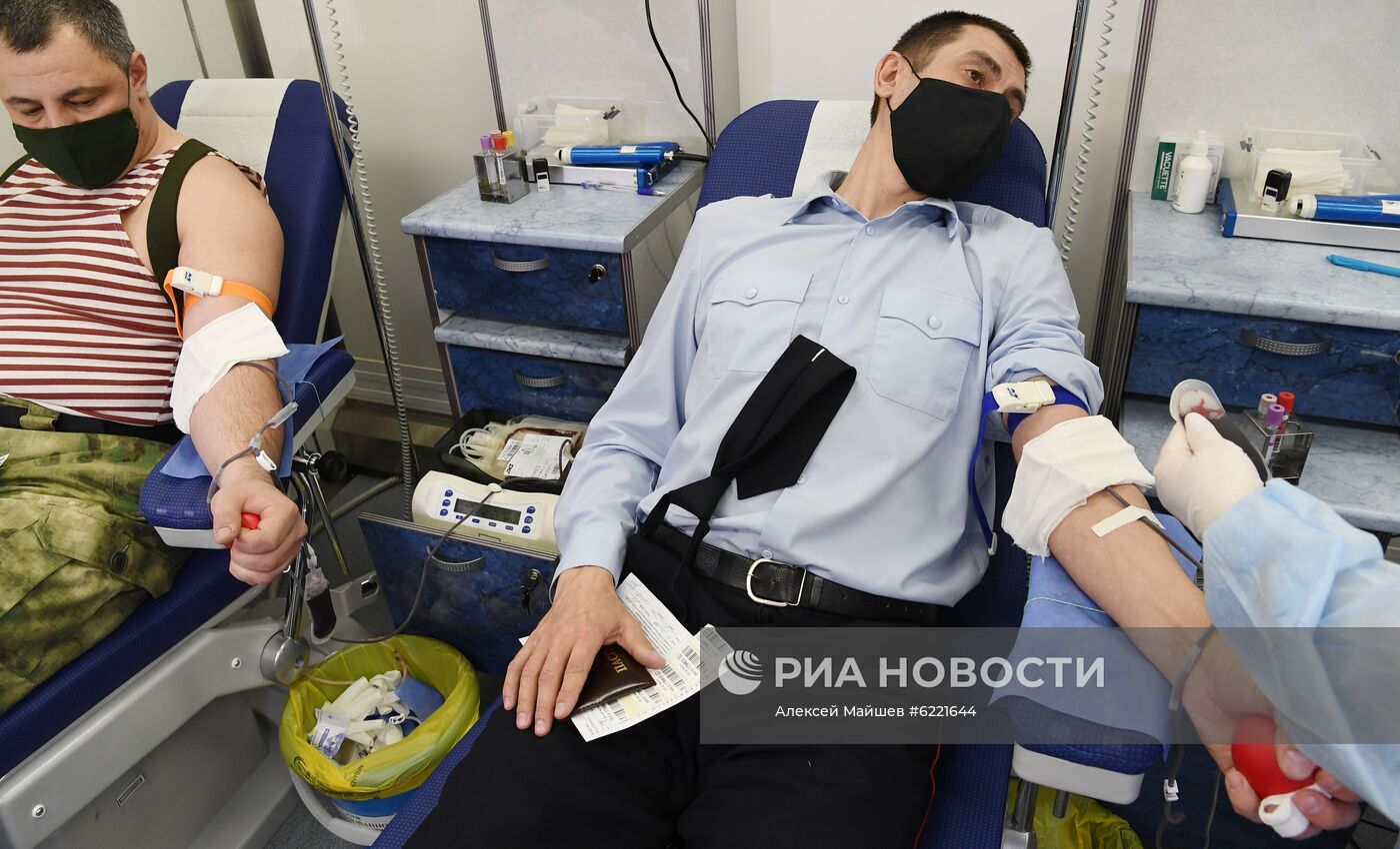 Сдача крови сотрудниками Росгвардии