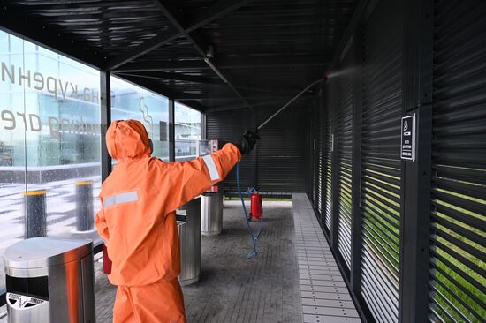 Дезинфекция в терминальном комплексе аэропорта Платов