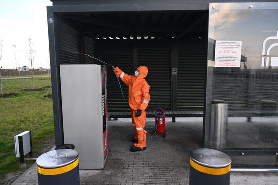 Дезинфекция в терминальном комплексе аэропорта Платов