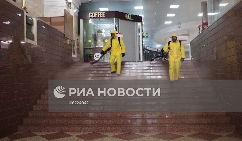 Санитарная обработка помещений Казанского и Курского вокзалов