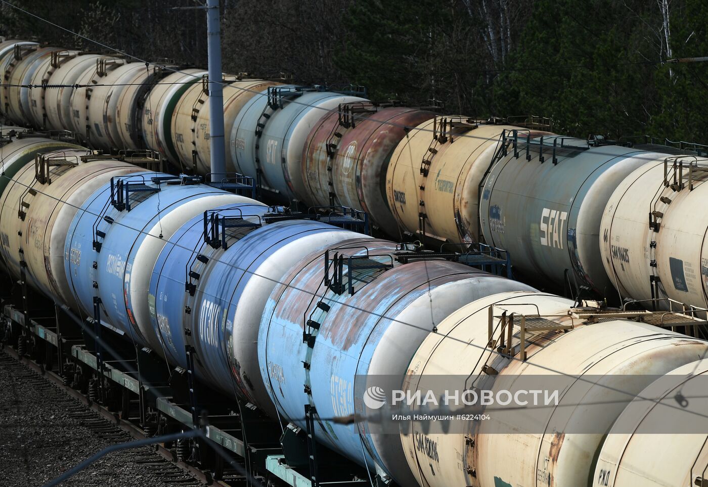 Железнодорожные цистерны для перевозки топлива в Красноярском крае.
